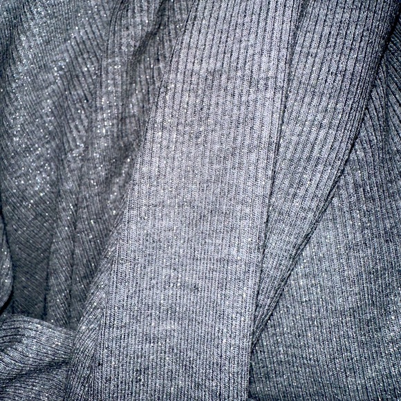 SKIMS Soft Lounge Long Sleeve SHIMMER FOIL Maxi Dress - Ribbed - Grey - NWT - XL - Picture 5 of 10